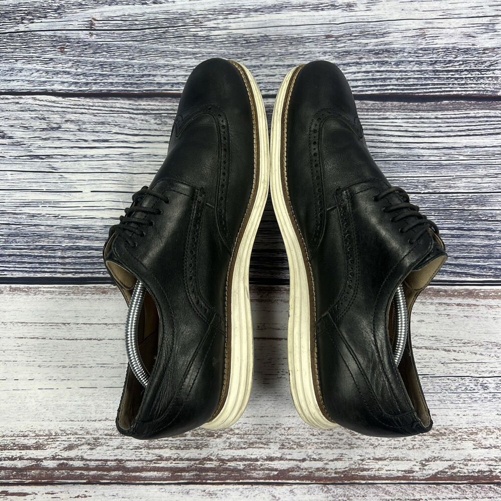 Cole Haan Original Grand OS Wingtip Oxford Black Leather Dress Shoes, Men's 11.5 - Picture 6 of 9